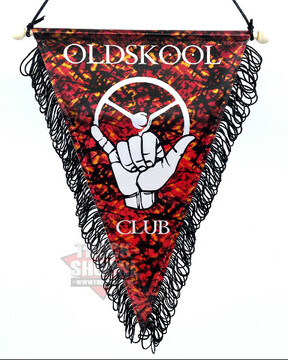 Wimpel Old Skool Club Plsch rot