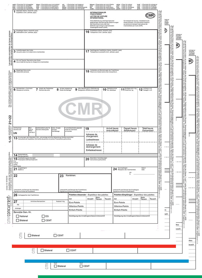 Цмр банк вход. Рафе 20 CMR-накладной?. Автомобильная накладная (CMR Waybill). Товарно транспортная накладная CMR. CMR 16 графа.