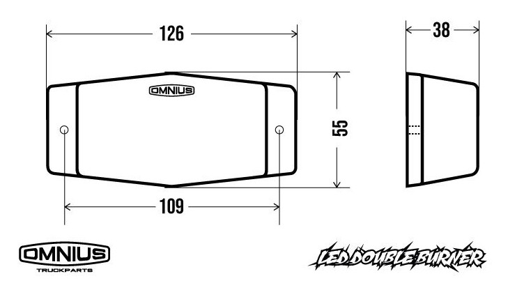 Doppelbrenner mit LED Lampe 24V - All Day Led - LKW und Anhänger