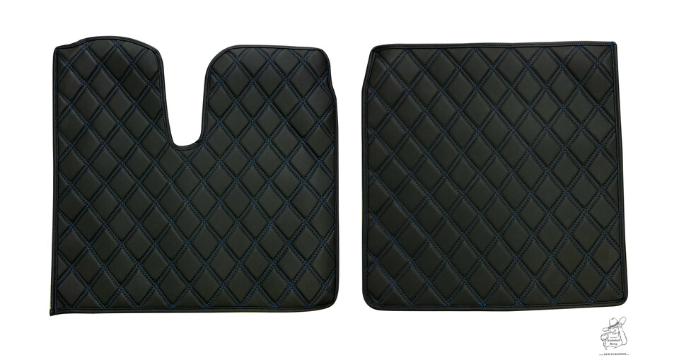Fußmatten + Tunnelabdeckung aus Kunstleder in Schwarz passend für