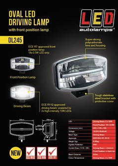 Ovaler LED Frontscheinwerfer  mit Positionsleuchte von LED Autolamps