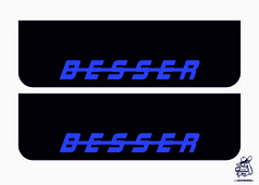 Schmutzfänger (Paar) 60x18cm "BESSER" schwarz/blau