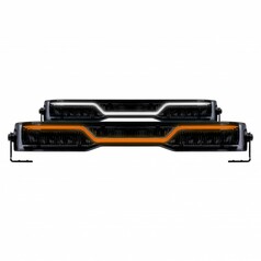 LED Lichtbalken X-Spider Venom mit dunklem Gehuse, zeigt weies und orangefarbenes Licht.