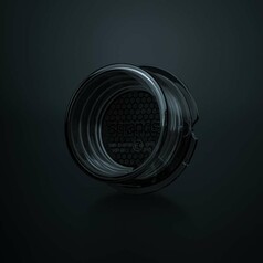 Strands Ersatzglas GEO: Runde, dunkle Polycarbonat-Linse mit Wabenmuster.