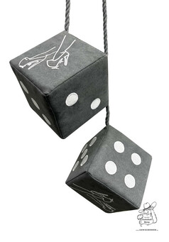Wrfel grau mit High Heels Stick in wei