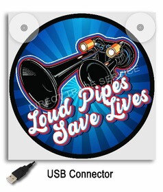 Leuchtkasten 17x17  "Loud Pipes blau"