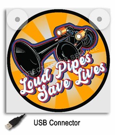 Leuchtkasten 17x17  "Loud Pipes gelb"