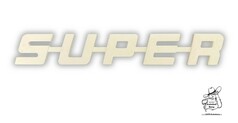 Schild "SUPER" aus wei�em Kunststoff.