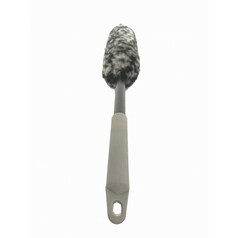 Weiche Felgenb�rste mit grauem Griff und weichem, flauschigem B�rstenkopf.