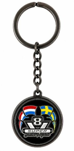 DTS Schl�sselanh�nger mit niederl�ndischer und schwedischer Flagge, silbernem "8 SUPER" Logo.