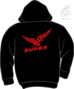 Sweat Jacke mit Kapuze "old Super & Vogel Super"  (3.1r)