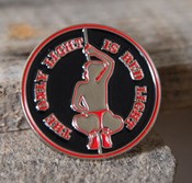 Scandi Pin "the only Light is Red Light"