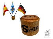 Flaggenstnder fr 3 Flaggen aus Holz "Schriftzug"