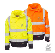 Jacke PADDOCK fluogelb/marineblau mit Berg Br Aufdruck