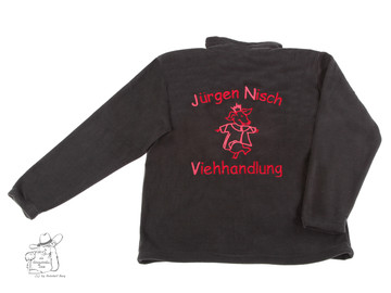 Sweat-Jacke ohne Kapuze -Stick auswhlbar