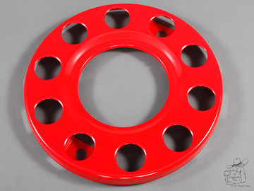 Wheel Cover Edelstahl rot lackiert