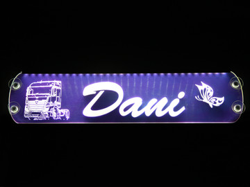 XL LED NAMENSSCHILD - LKW Truckerschild - 12/24V DAF SCANIA MAN