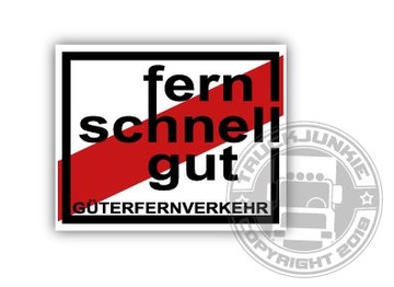 TJ Aufkleber "fern - schnell - gut"