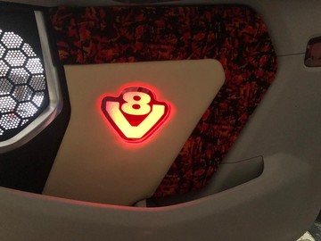 Trverkleidung mit LED und Plsch passend fr Scania New Generation