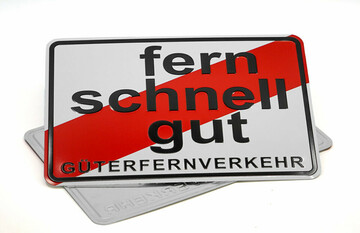 Schild Fern Schnell Gut