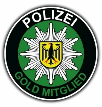 TJ Aufkleber Polizei Gold Mitglied