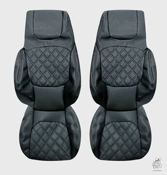Sitzbezüge passend für DAF XG/XG+ ab Bj. 2020 - Beifahrer Klappstuhl ohne Esstisch - Eleganz Standardprogramm
