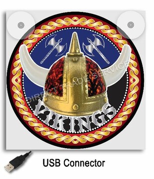 Leuchtkasten 17x17  "Wikingerhelm Pl�sch Style rot"