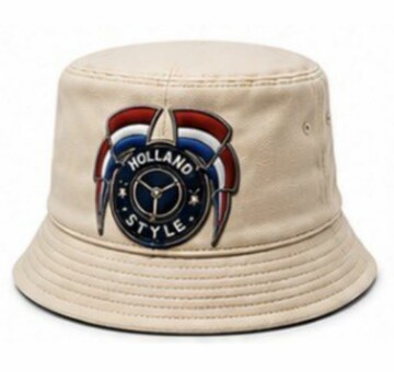Fischerhut beige Holland Style Flaggen