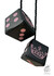 Wrfel in schwarz mit Krone & Punkte Stick in pink