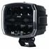 Schwarzer LED Scheinwerfer X-Spider NINJA OVAL mit klarer Polycarbonatlinse, SPIDER-Schriftzug und Halterung.