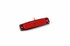 Flache, rote LED-Markierungsleuchte mit dunklem Gehuse, Befestigungslchern und Anschlusskabeln.