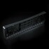 Rckseite eines schwarzen LED-Kennzeichenhalters mit integrierter Reihe klarer LEDs.