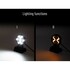 Zwei runde LED-Arbeitsleuchten X-SPIDER, eine mit wei�em, die andere mit gelbem Licht.