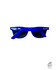 Blaue Sonnenbrille mit Aufschrift "BERG RUFT 2026" und kleinem Logo.