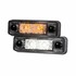 Zwei LKW Positionslichter, eines mit orangem, das andere mit wei�em Licht.