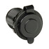 Schwarzer 12/24V Stromanschluss mit Schutzabdeckung und Zigarrenanz�nder-Stecker.