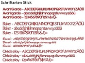Schriftmuster finden Sie hier <a href="https://www.lkw-zubehoer.net/musterseite2/" target="_blank">Schriftmuster Stick</a>
